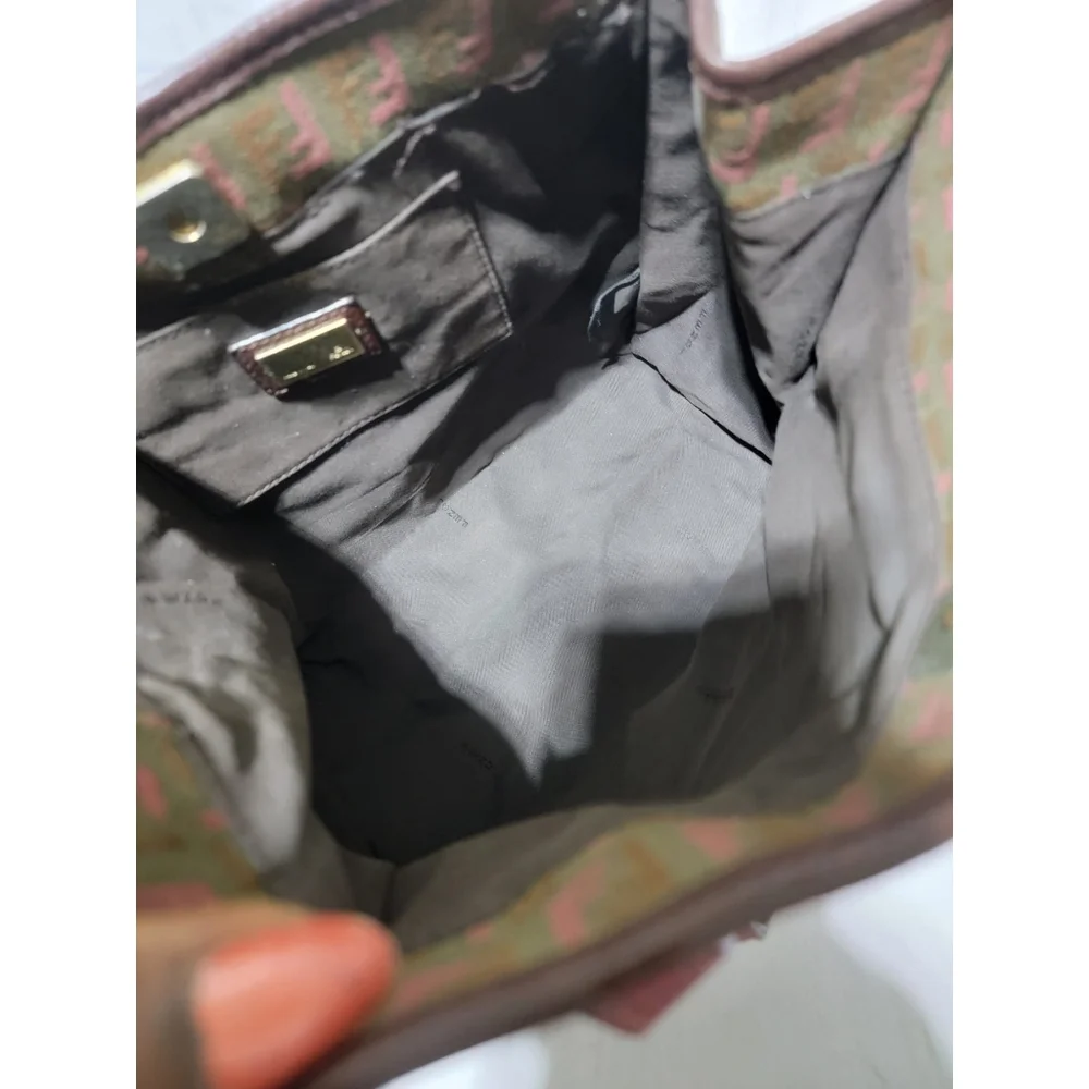FENDI MINI CABAS MONOGRAM CANVAS FF ZUCCHINO TOTE BAG - Picture 12 of 13